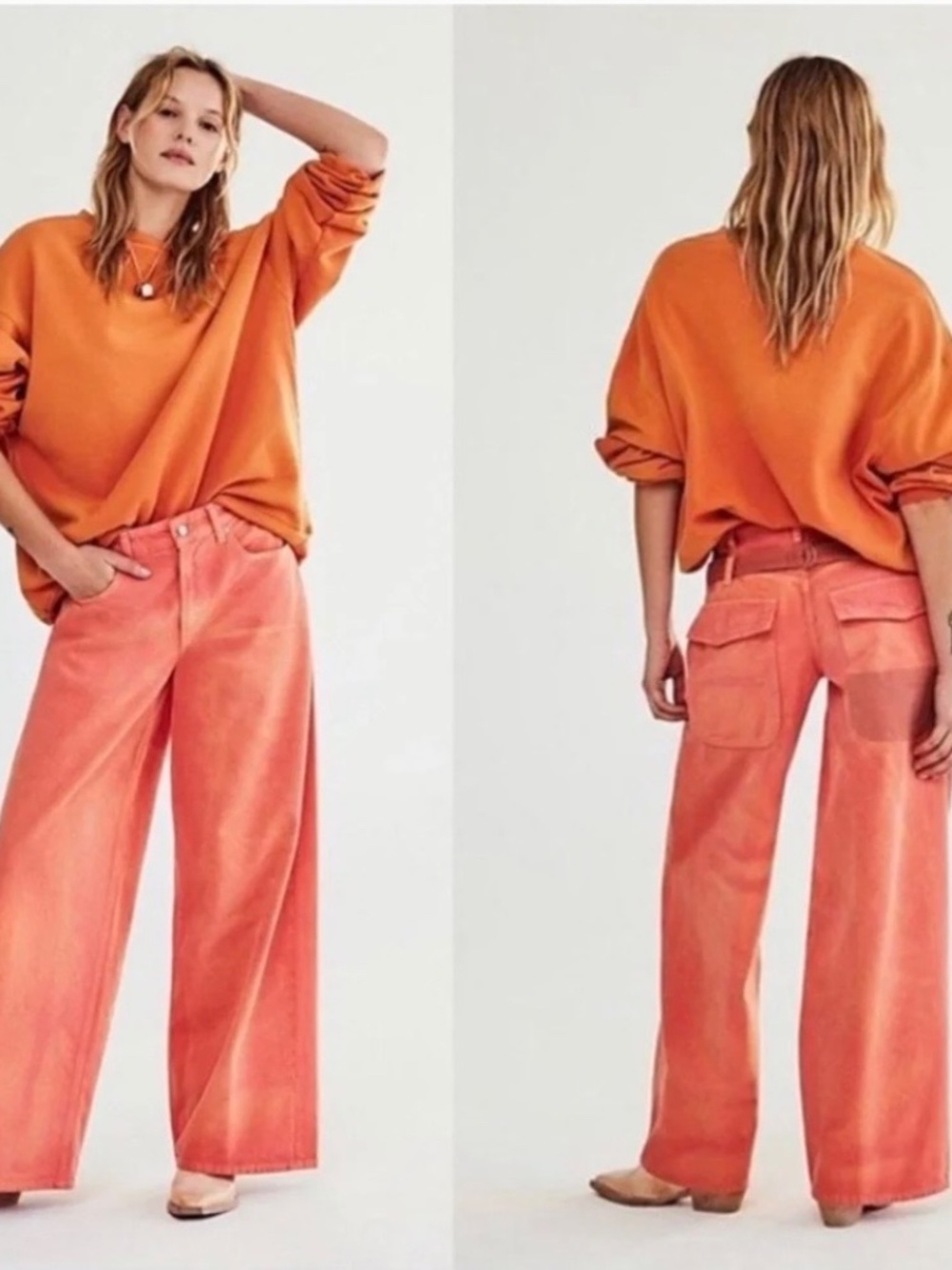 We The Free Waterfalls Baggy Wide-Leg Jeans-Oklahoma Sun